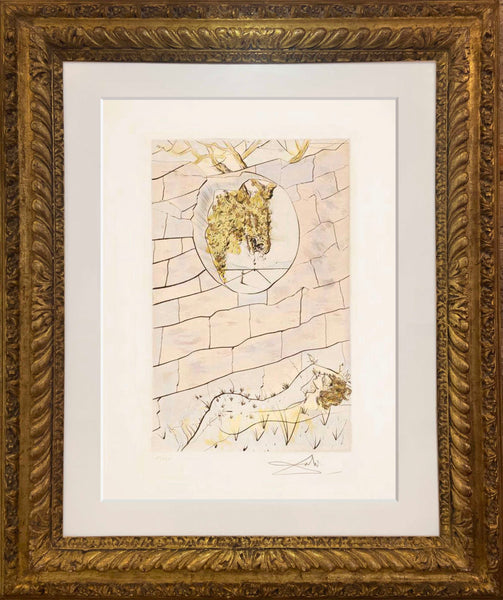 the beloved peers through the hole in the wall as a deer