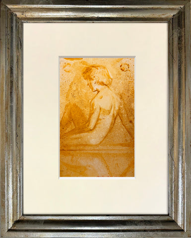 Nude boy at the edge of a fountain